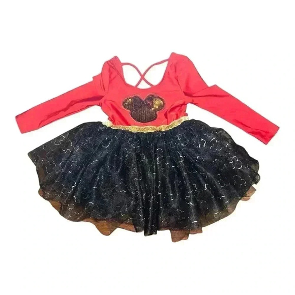 DISNEY Minnie Mouse Tutu outfit size 12M Gold/Black/Red/ sparkly sequins - Picture 2 of 8